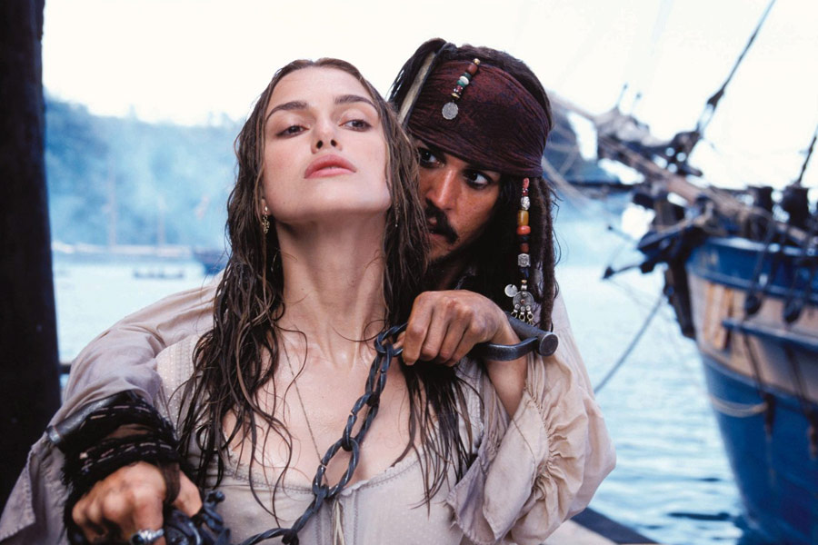 La relación entre Elizabeth Swann y Jack Sparrow amor y odio.